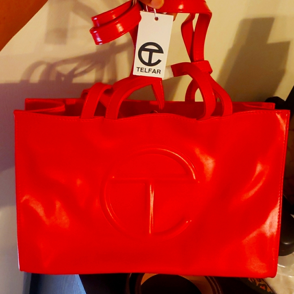 Telfar large shopping tote red